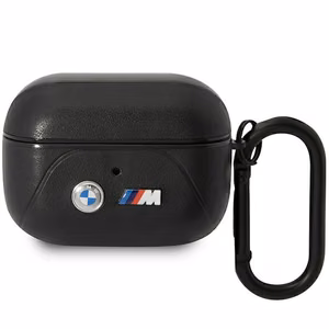 BMW BMAP22PVTK AirPods Pro suojus musta/musta Leather Curved Line