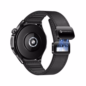 Hihna Samsung Galaxy Watch:lle Forcell F-Design FS20 magneettinen ekologinen nahka 20 mm musta