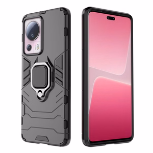 Ring Armor panssari Suojakuori Xiaomi 13 Litelle Magneettinen pidike sormusrengas musta