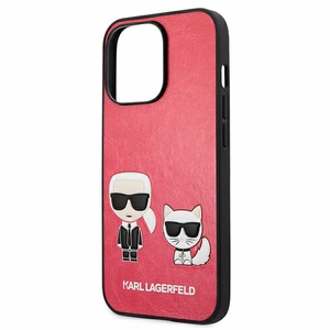 Karl Lagerfeld Ikonik Karl&Choupette Case for iPhone 13 Pro / iPhone 13 - Fuchsia
