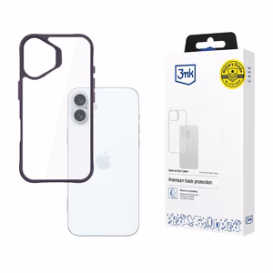 3mk Satin Armor Case+ Purple Suojakuori Apple iPhone 16 Plus:lle - läpinäkyvä
