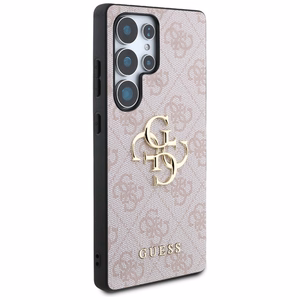 GUESS Big 4G Logo Classic Logo Suojakuori Samsung Galaxy S25 Ultra Vaaleanpunainen