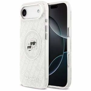 Karl Lagerfeld IML Glitter Karl&Choupette Heads Logo MagSafe Suojakuori iPhone Air:lle - Harmaa