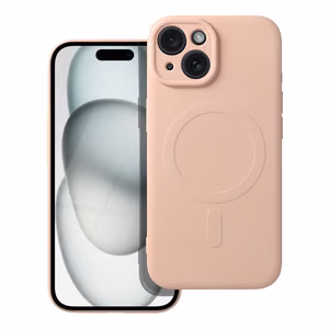 Silikoninen Mag Cover iPhone 15:lle yhteensopiva MagSafen kanssa vaaleanpunainen