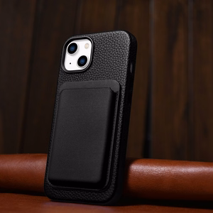 iCarer Litchi Premium Nahkakotelo iPhone 14 Plus Magneettinen nahkakotelo MagSafe musta (WMI14220711-BK)