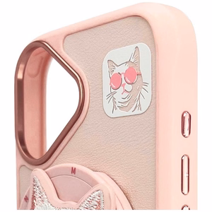 Nimmy Glasses Cool Cat MagSafe Suojakuori iPhone 16:lle - vaaleanpunainen