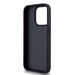 DKNY Nahkainen Ruudullinen Mono-kuvio ja Painetut Raidat Suojakuori iPhone 15 Pro Max:lle - musta