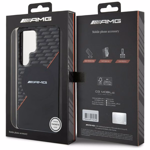 AMG Double Layer Rhombs MagSafe Suojakuori Samsung Galaxy S25 Ultralle - musta/punainen