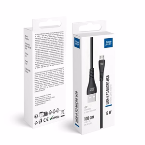 Kaapeli USB A–Micro USB Blue Star 2A 12W 1 m PJ-DG3-A, musta