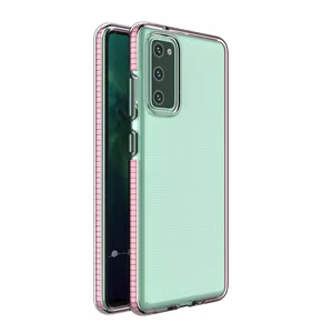Spring Case kirkas TPU geeli suojakuori värikäs kehys Samsung Galaxy A02s EU vaaleanpunainen vaaleanpunainen