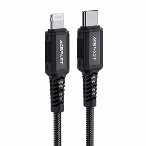 Acefast C4-01 Lightning - USB-C PD kaapeli 30W 3A 480Mb/s 1.8m - musta