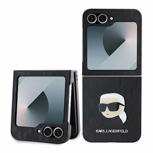 Karl Lagerfeld Saffiano Monogram Suojakuori Samsung Galaxy Z Flip 6:lle - Musta