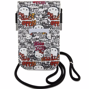 Hello Kitty Leather Tags Graffiti olkalaukku – beige