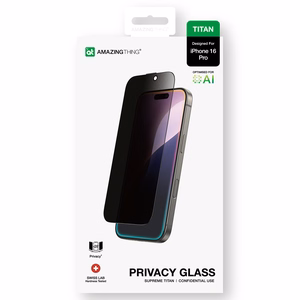 AmazingThing Titan Privacy karkaistu yksityisyyslasi iPhone 16 Pro