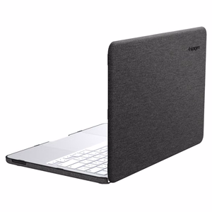 Spigen Urban Fit musta suojakuori vuoden 2026 MacBook Neo 13 -mallille