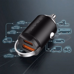 Blavec autolaturi BS-02B-C Aero - USB + Type C - QC 3.0 18W PD 30W ja Type C - Type C -kaapeli (CCBS02BCA-UCB) musta