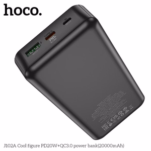Varavirtalähde (f) Hoco 20000 mAh QC3.0 PD 3A 20W J102A musta
