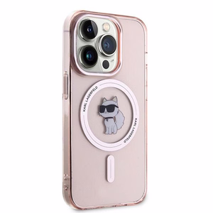 Karl Lagerfeld IML Choupette MagSafe Suojakuori iPhone 14 Pro Maxille - vaaleanpunainen