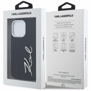 Karl Lagerfeld FW Jeans Signature Logo Suojakuori iPhone 16 Pro Max - musta