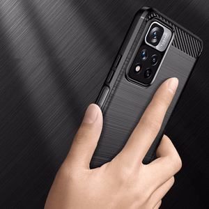 Carbon Case joustava kotelo kansi Xiaomi Redmi Note 11 Pro+ 5G (Kiina) / 11 Pro 5G (Kiina) / Mi11i HyperCharge / Poco X4 NFC musta