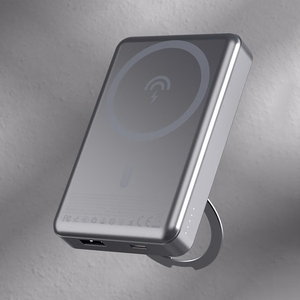 Dudao K28 10000mAh PD 22.5W MagSafe Powerbank metallikotelolla ja rengasjalustalla - harmaa