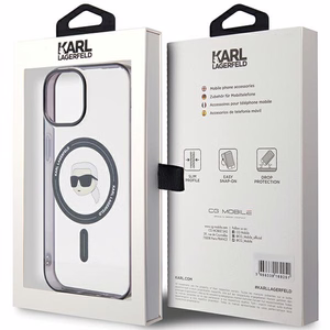 Karl Lagerfeld KLHMP15MHKHNOTK iPhone 15 Plus 6,7 läpinäkyvä kovakuori IML Karlin pää MagSafe