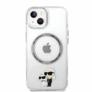 Karl Lagerfeld suojakuori iPhone 14 Plus 6.7":lle KLHMP14MHNKCIT läpinäkyvä kovakuori MagSafe IML NFT Karl&Choupette
