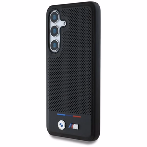 BMW Nahkainen Tricolor Stripe MagSafe Suojakuori Samsung Galaxy S25:lle - musta
