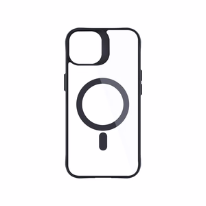 3mk Satin Armor MagCase MagSafe-suojakuori iPhone 13 / 14:lle - läpinäkyvä mustalla kehyksellä