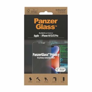 PanzerGlass Ultra-Wide Fit karkaistu antibakteerinen yksityisyyslasi iPhone 14/13 Pro/13