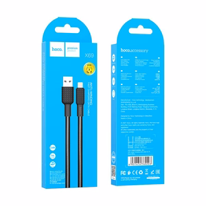Hoco USB-A - Lightning -kaapeli 2,4A 1 m X69 - musta/valkoinen