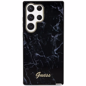 Guess GUHCS23LPCUMAK S23 Ultra S918 musta/musta kovakuori Marble