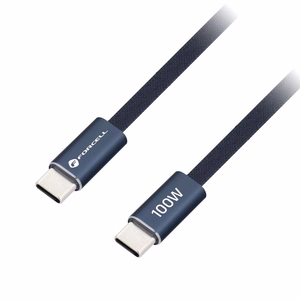 Kaapeli USB-C - USB-C Forcell F-Energy QC4.0 PD 5A 100 W Cafule Flat 1,2 m CCFN23 tummansininen