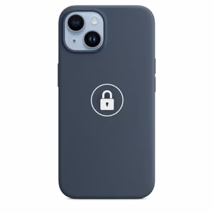 Puhelimen suojakuori Silicone Case v2 iPhone 14:lle, Storm Blue, pakkauksessa