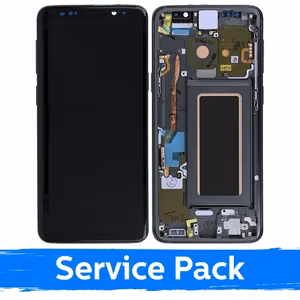 LCD-näyttö yhteensopiva Samsung G960 S9 kehyksellä / Titanium harmaa / (Service Pack)
