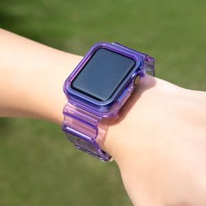Silicone Band Strap Bracelet Case Strap Light Set for Apple Watch 38mm - Purple