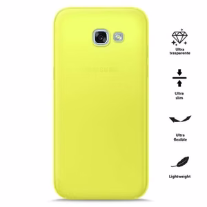 PURO 0.3 Nude suojakuori Samsung Galaxy A3 (2017) -laitteelle, fluoresoiva keltainen