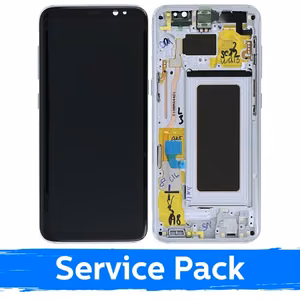 LCD-näyttö, yhteensopiva Samsung G950 S8 kehyksellä / hopeinen / (Service Pack)