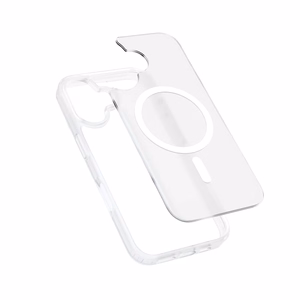 Crong Hybrid Matte Magnetic MagSafe suojakuori iPhone 17 -laitteelle, valkoinen