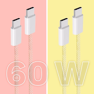 Krüger&Matz Basic USB-C–USB-C-kaapeli, 60 W, 1 m, vaaleanpunainen