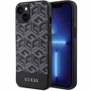 Guess GCube Stripes MagSafe Suojakuori iPhone 15 / 14 / 13:lle - musta