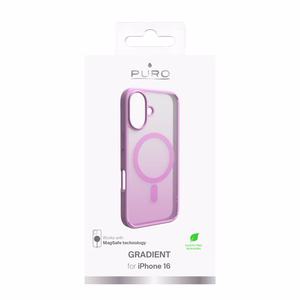 Puro Gradient MagSafe Silikoninen Suojakuori iPhone 16:lle - vaaleanpunainen