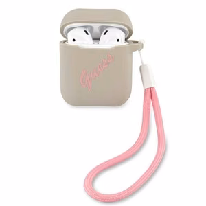 Guess GUACA2LSVSGP AirPods cover gray pink/grey pink Silicone Vintage