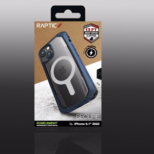 Raptic X-Doria Secure Case iPhone 14 kanssa MagSafe panssaroitu sininen kansi