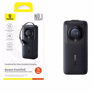 Powerbank Baseus OS Free2Pull 10000mAh 30W +kaapeli (musta)