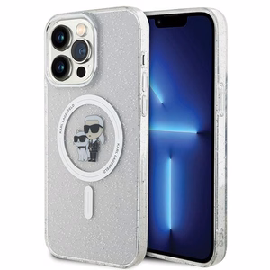 Karl Lagerfeld KLHMP14XHGKCNOT Karl & Choupette Glitter suojakuori laitteelle iPhone 14 Pro Max 6.7", MagSafe-yhteensopiva, läpinäkyvä