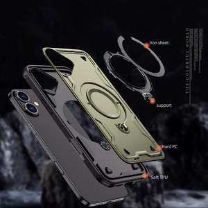 Hybrid Armor Trendy Suojakuori MagSafella iPhone 16:lle - Vihreä