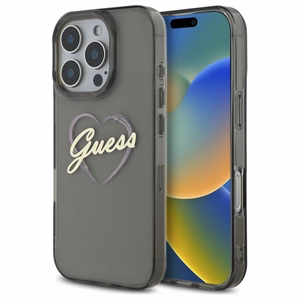 Guess IML Heart Suojakuori iPhone 16 Pro Max:lle - musta