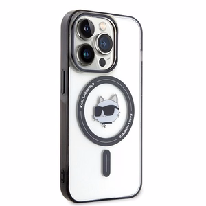 Karl Lagerfeld IML Choupette Head MagSafe Suojakuori iPhone 15 Pro:lle - läpinäkyvä
