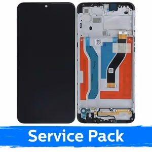 LCD-näyttö yhteensopiva Samsung A107 A10s musta kehyksellä (Service Pack)